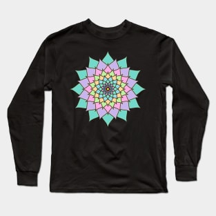 Pastel Lotus Mandala Long Sleeve T-Shirt